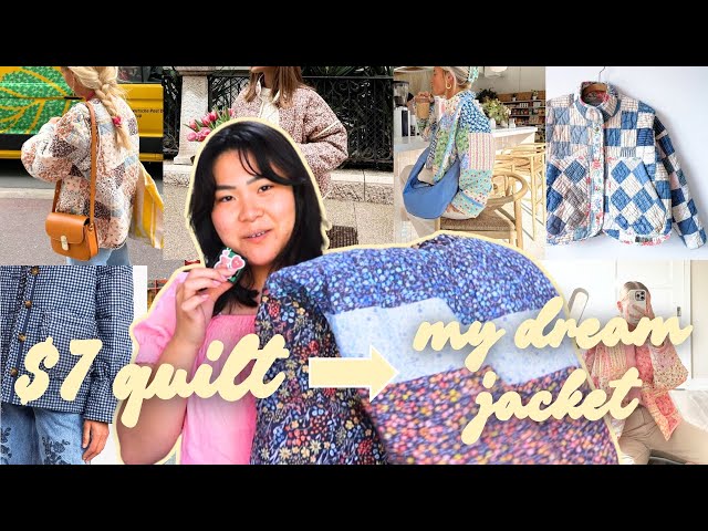 I turned an old quilt into my DREAM jacket! 🪡🧥 *beginner