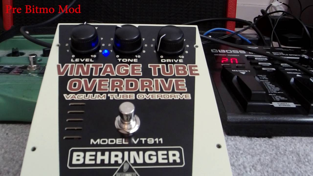 Behringer Vintage Tube Overdrive - Bitmo Mod - YouTube