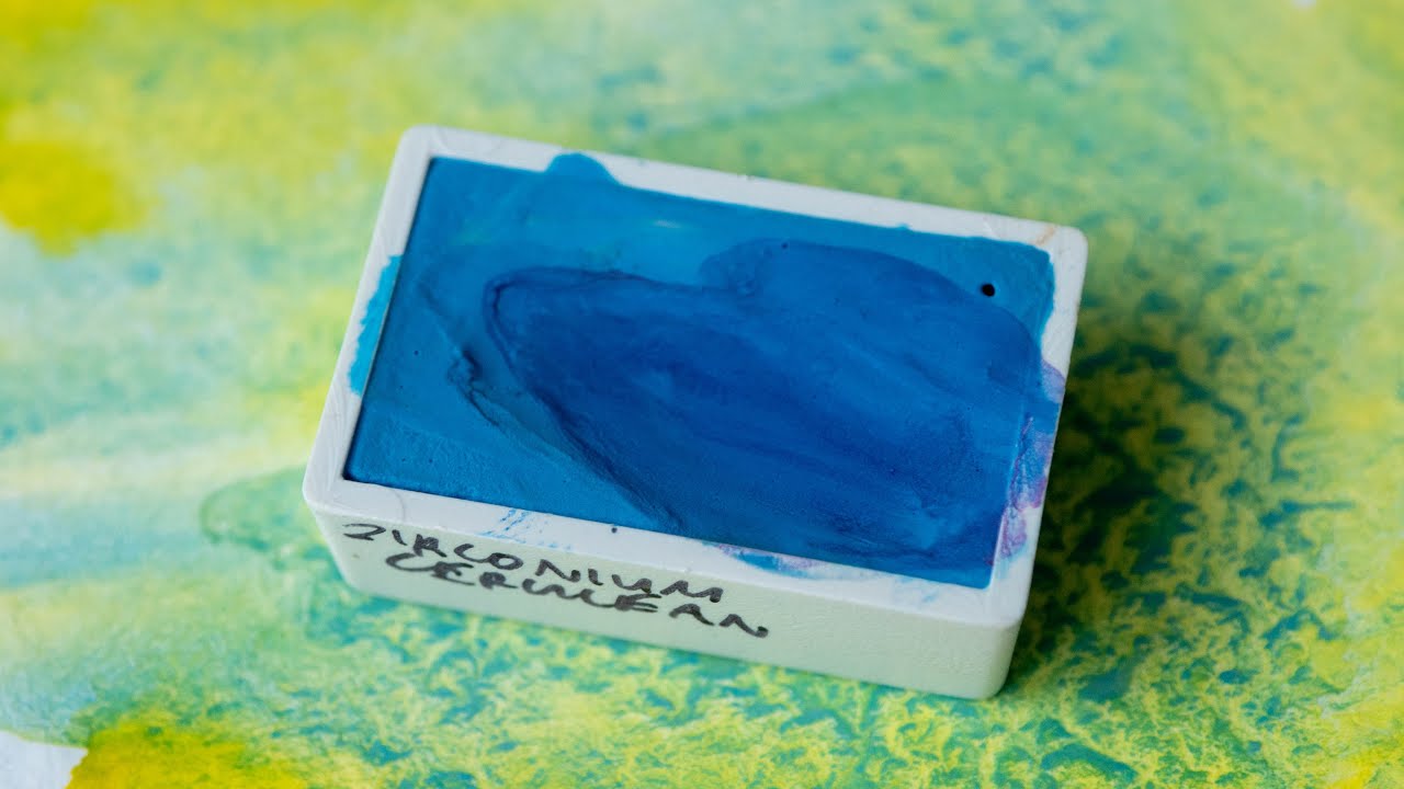 Swatching Zirconium Cerulean PB71 from Kremer Pigments - YouTube