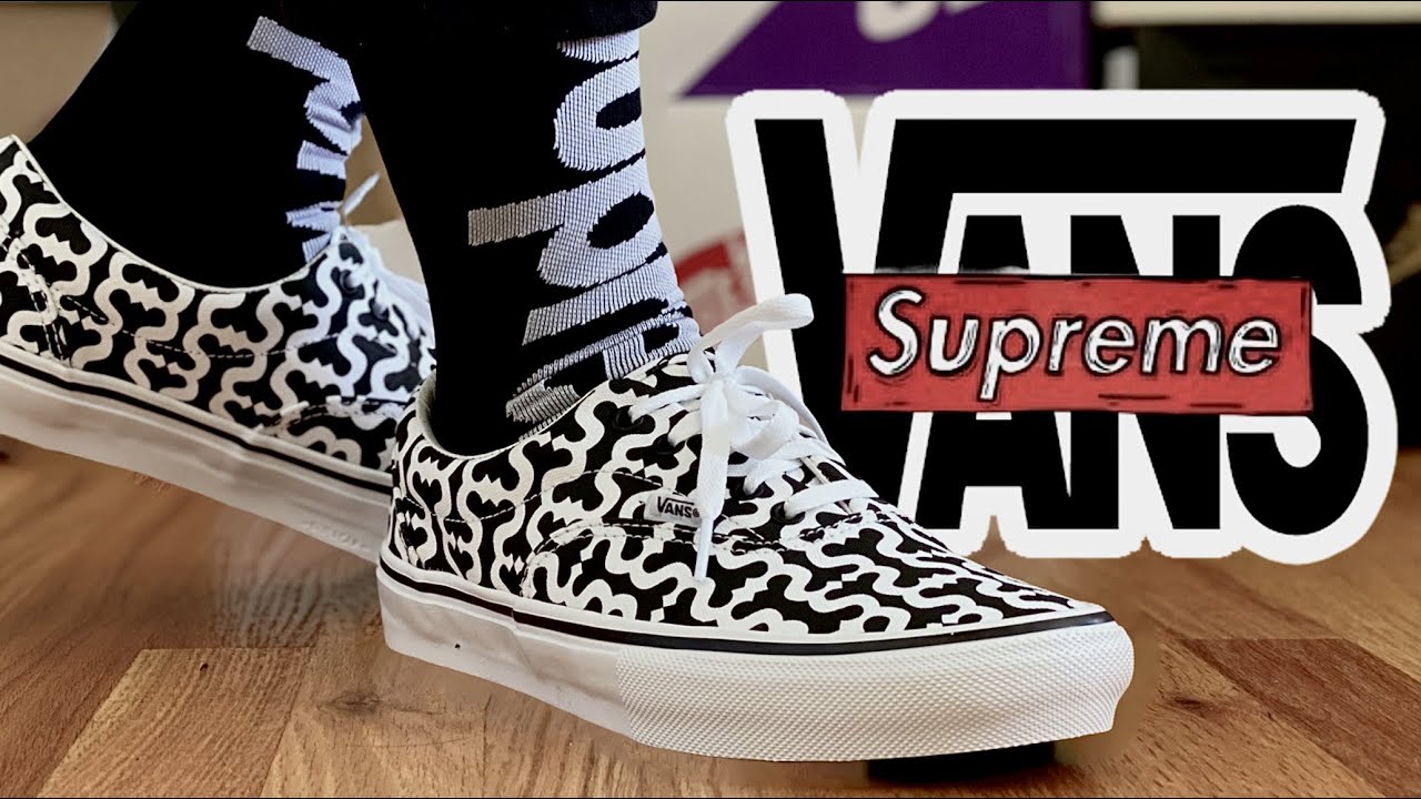 Supreme X Vans Era Monogram S Logo Black Review and On Foot - YouTube