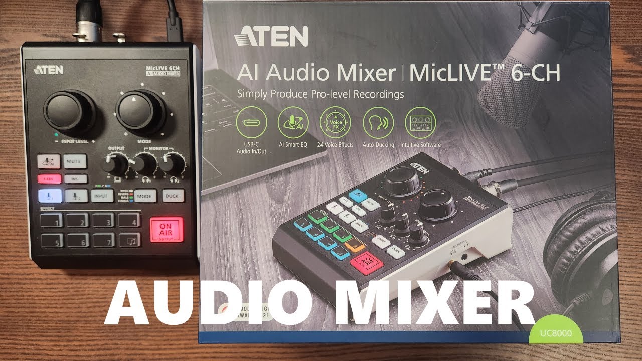 ATEN Podcast AI Audio Mixer (UC8000) - Full Review & Tutorial
