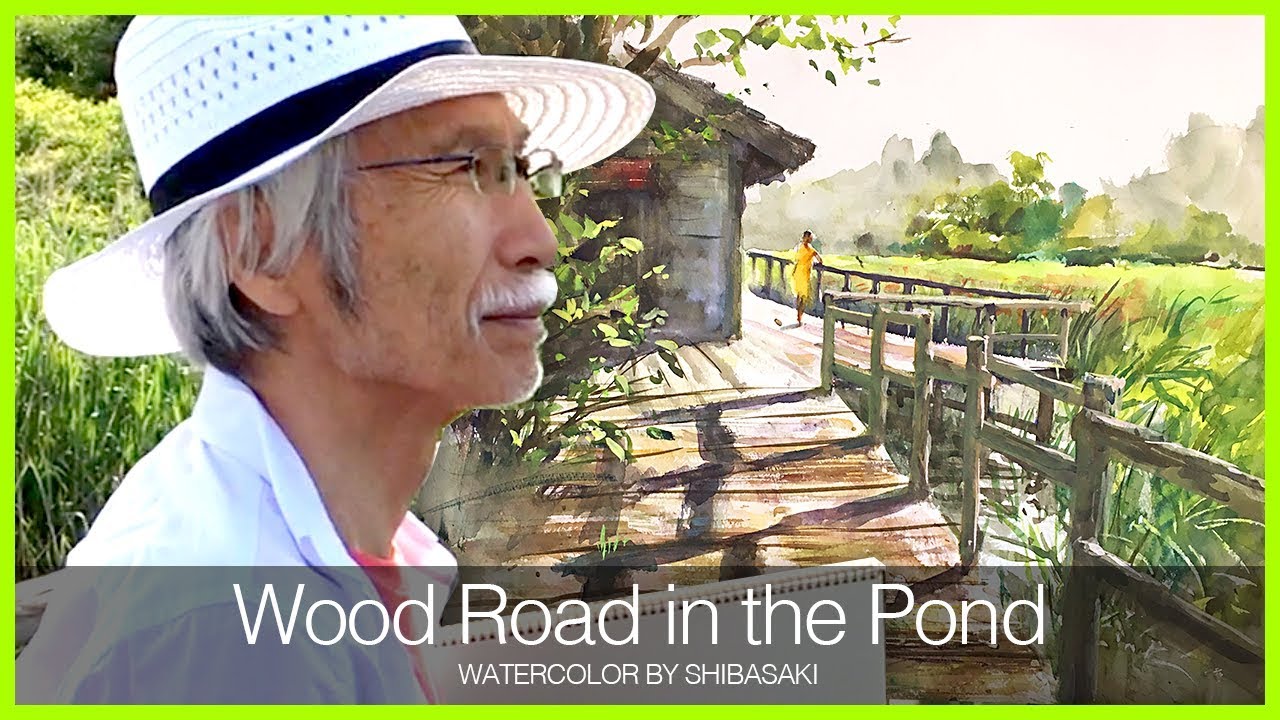 Eng sub ] Wood Road in the Pond Watercolor Painting Technique