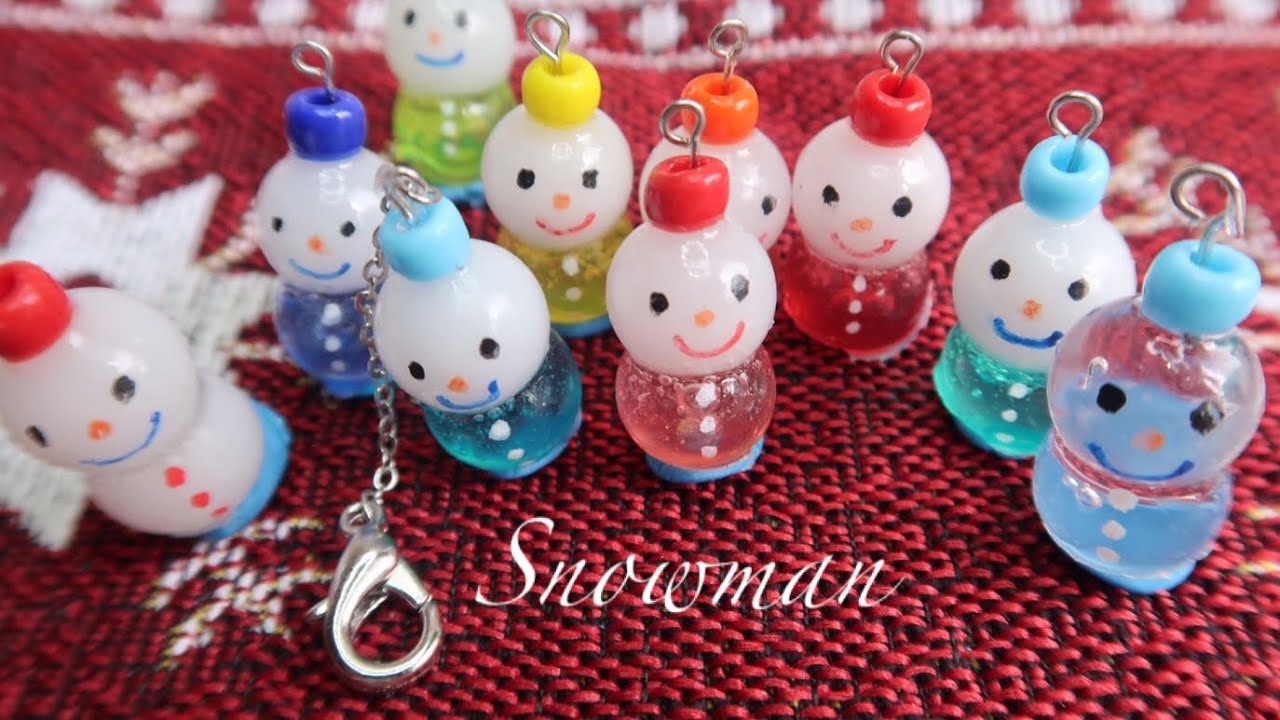 UVレジン】初心者必見！雪だるまのアクセサリーの作り方!/DIY/How to