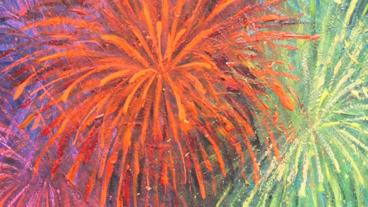 油絵】【花火大会】 #油絵 #手書き #アート #絵画 #絵 #油彩画 #美術