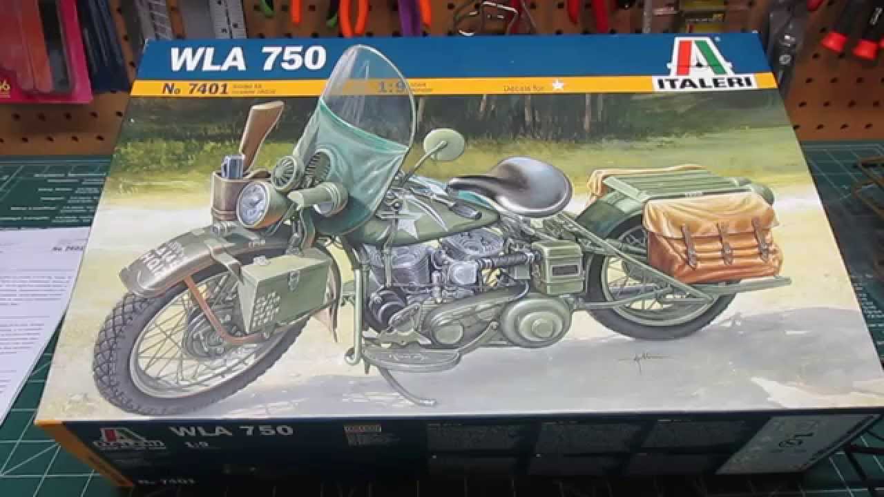 Italeri 1/9 WLA 750 US Military Motorcycle Model Kit Review - YouTube