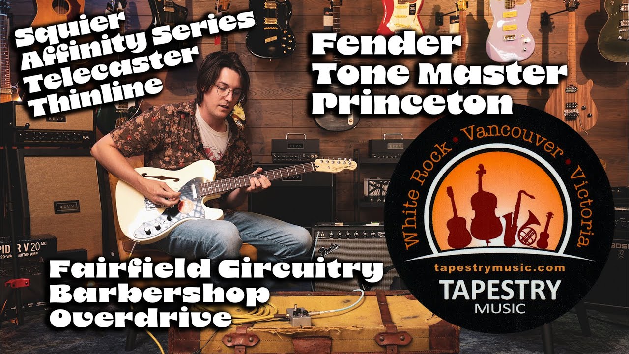 Fairfield Circuitry Barbershop Overdrive, Squier Affinity, Fender
