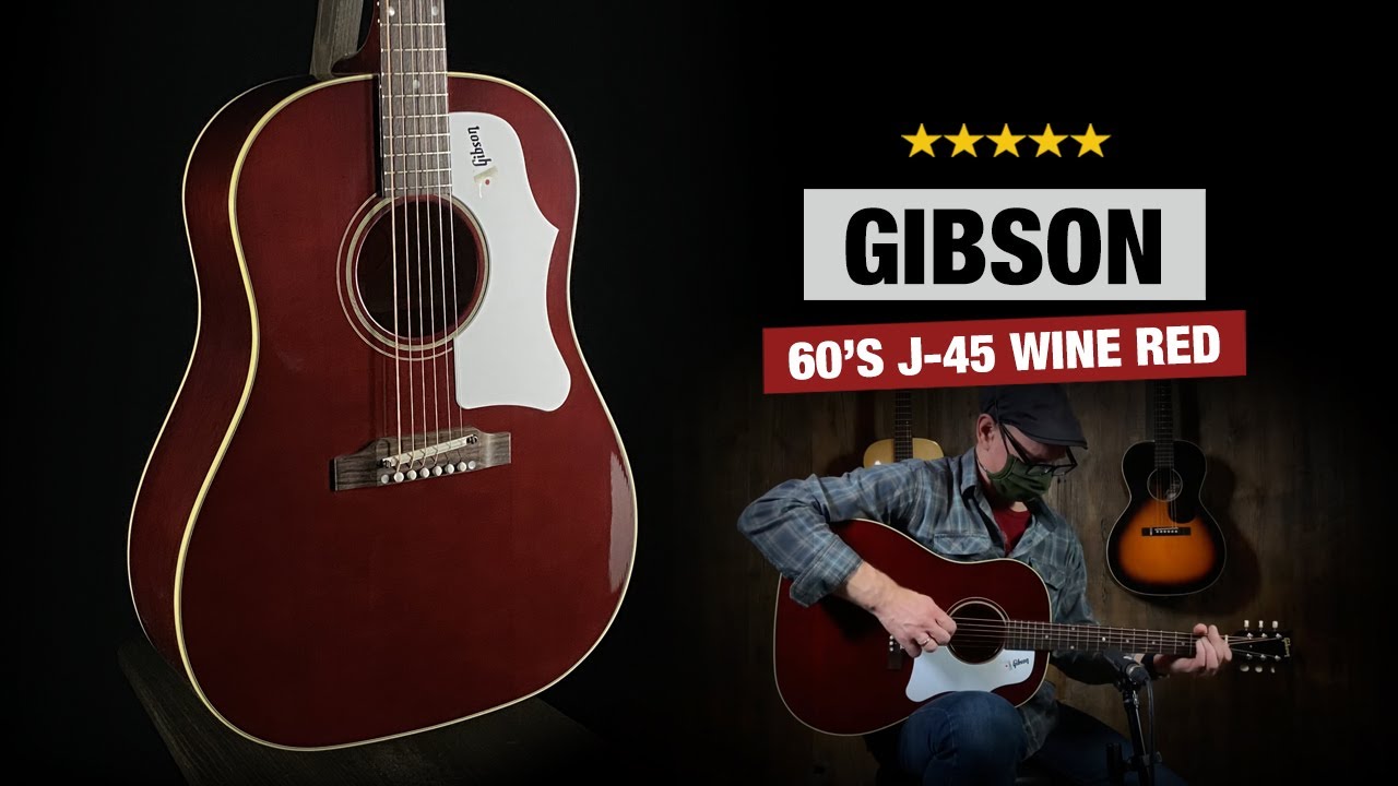 Gibson 60's J-45 in Red Wine (with Adjustable Saddle) - YouTube