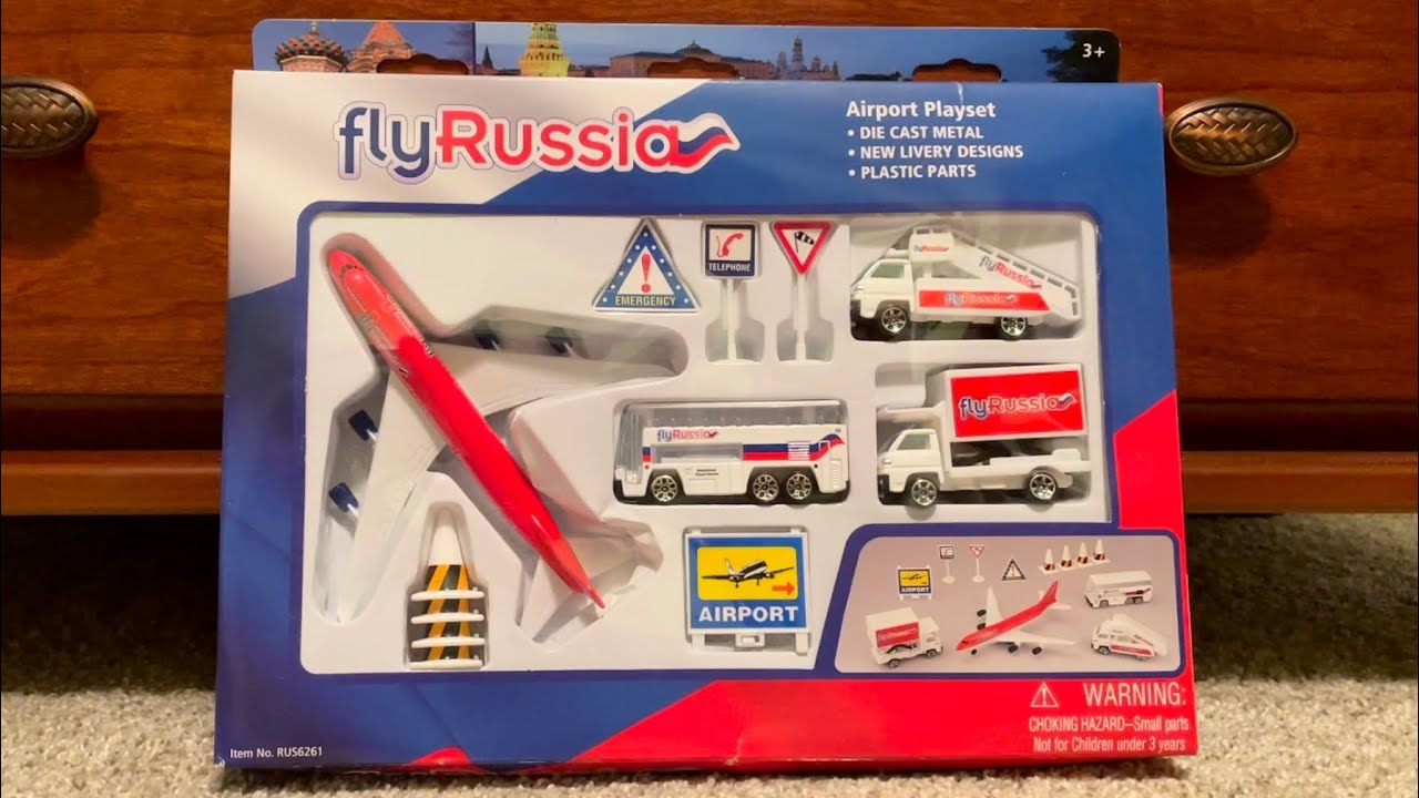 Daron Realtoy flyRussia 747 Airport Playset Unboxing - YouTube