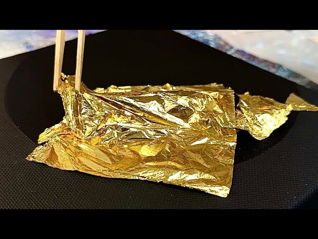 純金箔で描く、春の桜のアート🌸 - YouTube