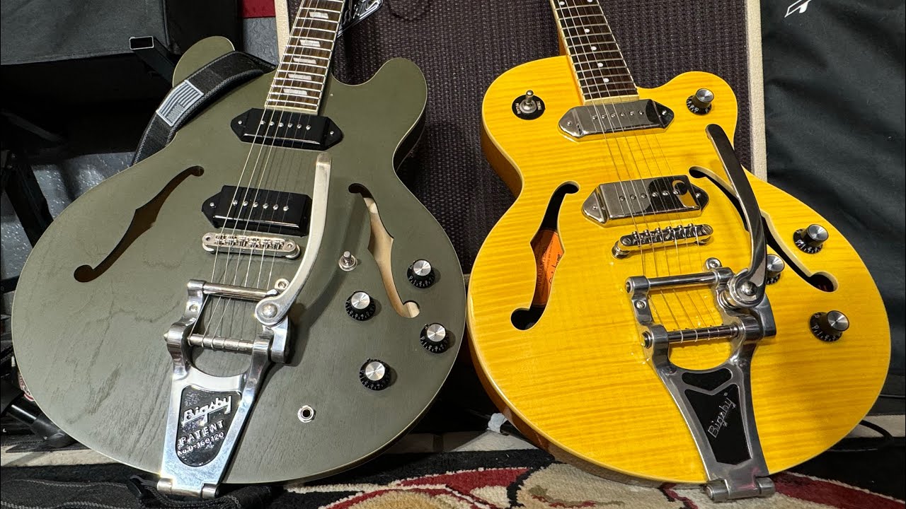 Epiphone Casino vs WildKat comparison video - YouTube