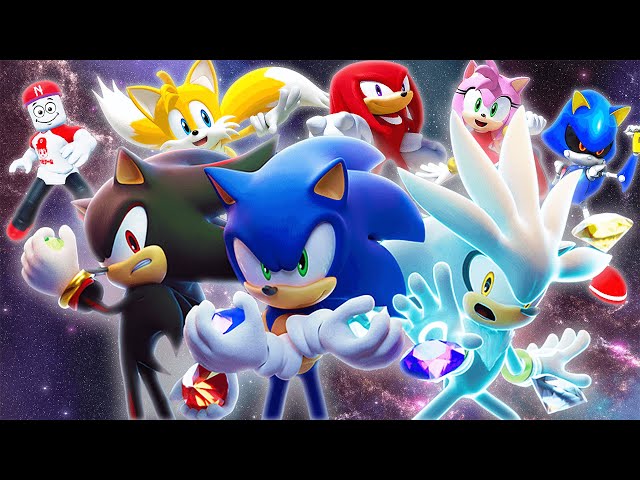 散らばった7つのカオスエメラルドを集めてスーパーソニックに変身