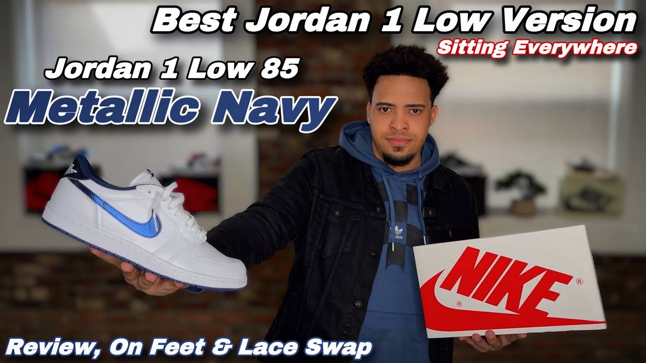 Jordan 1 Low 85 Metallic Navy - Review, On Feet, Lace Swap