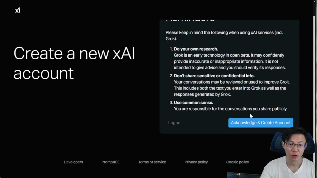 GrokのAPIを試したかったが、リクエストが必要であったので待ち - YouTube