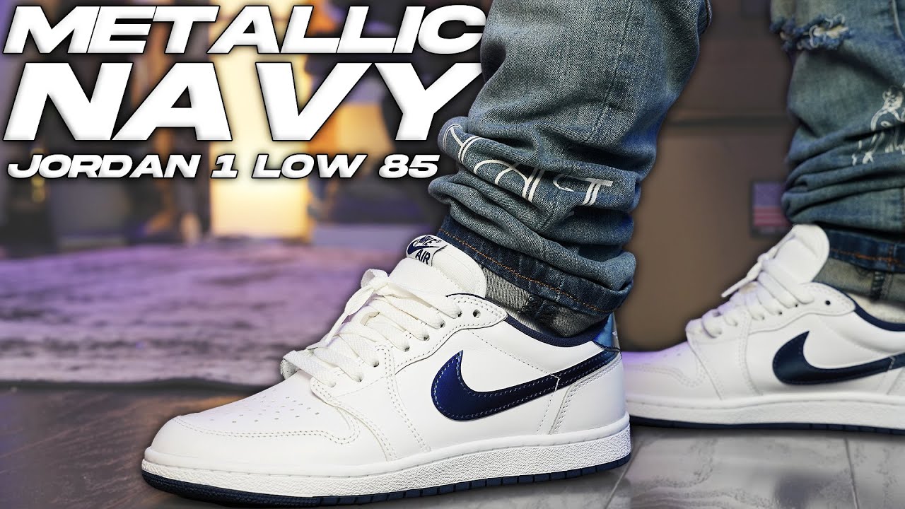 Jordan 1 Retro Low 85 Metallic Navy Review and On Foot - YouTube