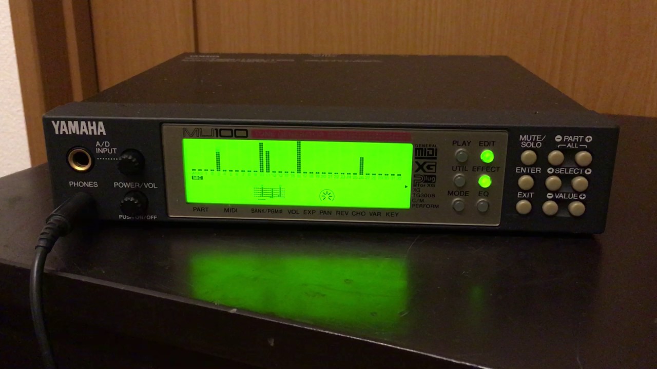 YAMAHA ヤマハ XG音源モジュール MU100 TONE GENERATOR動作風景 - YouTube