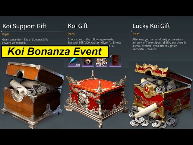 Koi Bonanza Event - Opening Koi Support and Lucky Koi Gift Boxes
