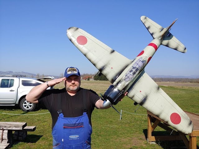 FMS Zero A6M3 Mitsubishi grey PNP 1400mm Maiden flight - YouTube