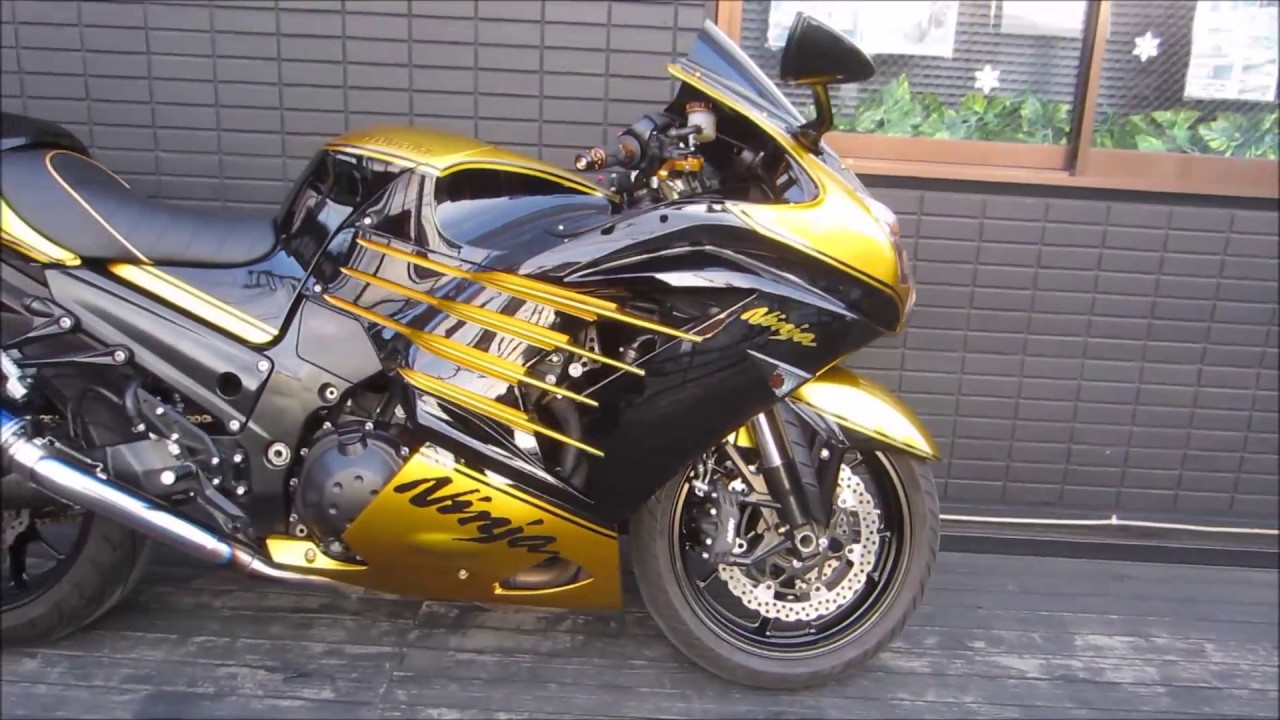 Kawasaki ZZR1400 ZX-14R specification CandyGold & Black - YouTube