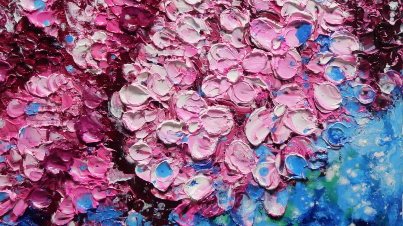 油絵】【梅雨に咲くピンクの紫陽花】 #油絵 #手書き #アート #紫陽花