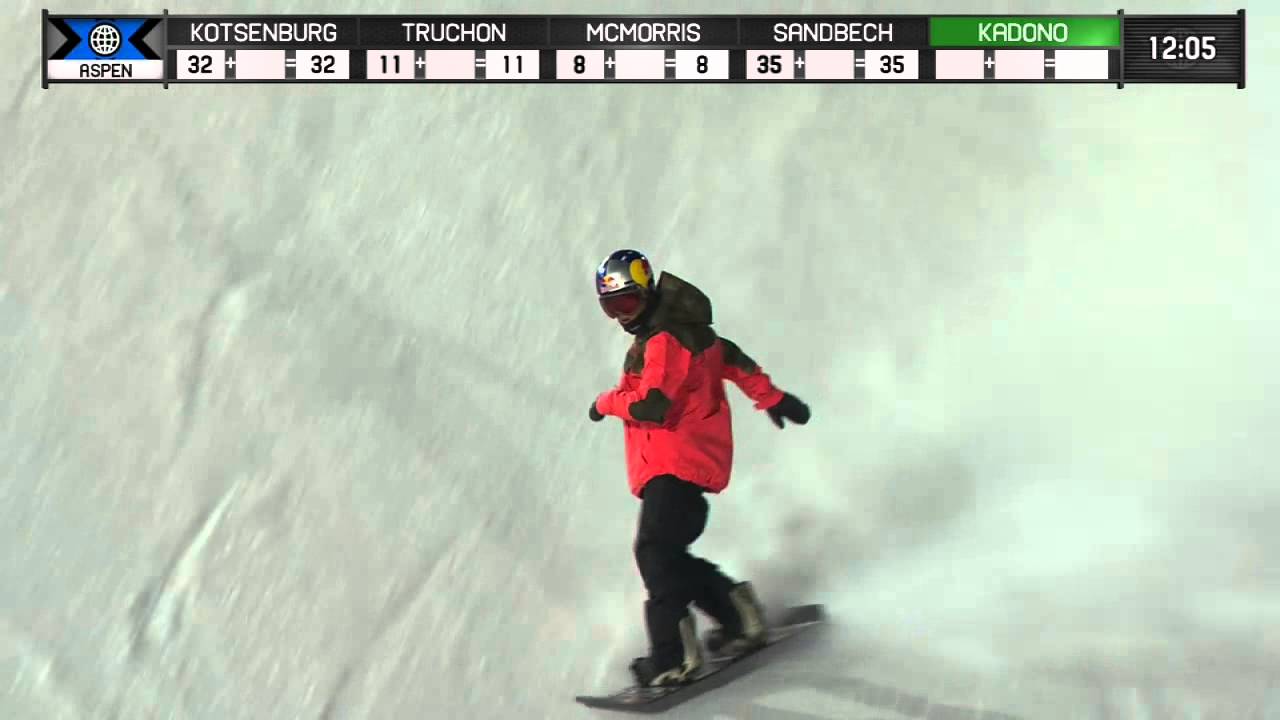 Yuki Kadono qualifies first in heat two of Men's Snowboard Big Air