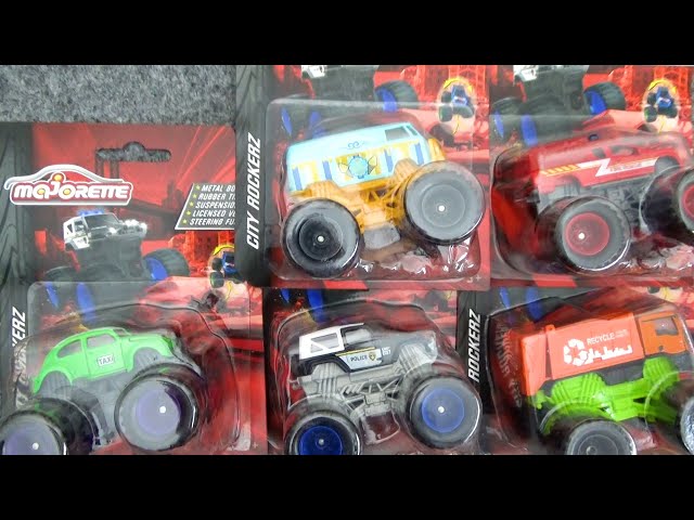 Let's open and play 5 monster trucks 