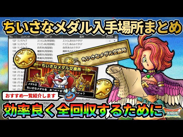 Dragon Quest Tact] A list of where to get small medals! A list of