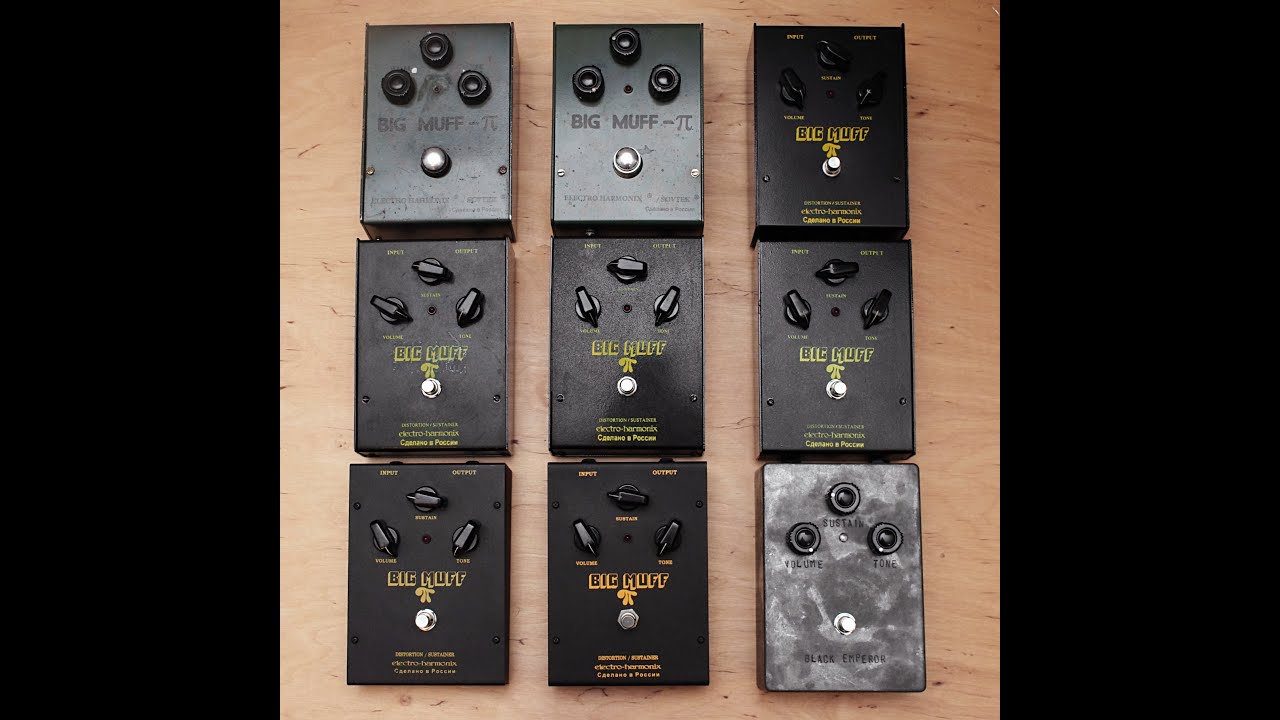 EHX Sovtek Big Muff black and green russian massive shootout (+