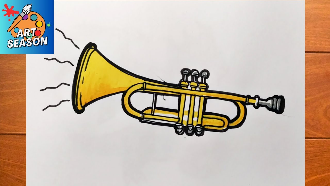 How to Draw a Trumpet Step by Step - YouTube