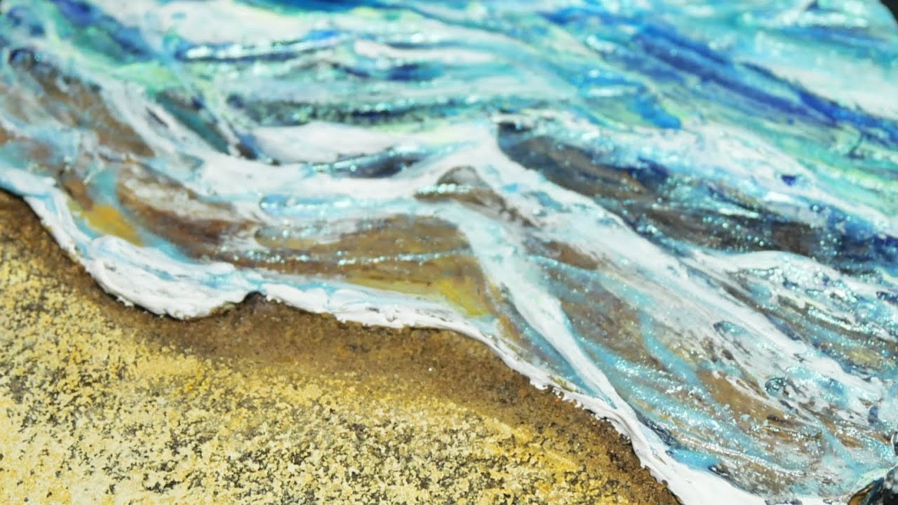 油絵】【砂浜の波】 #油絵 #手書き #アート #絵画販売 #絵画 #絵 #油彩