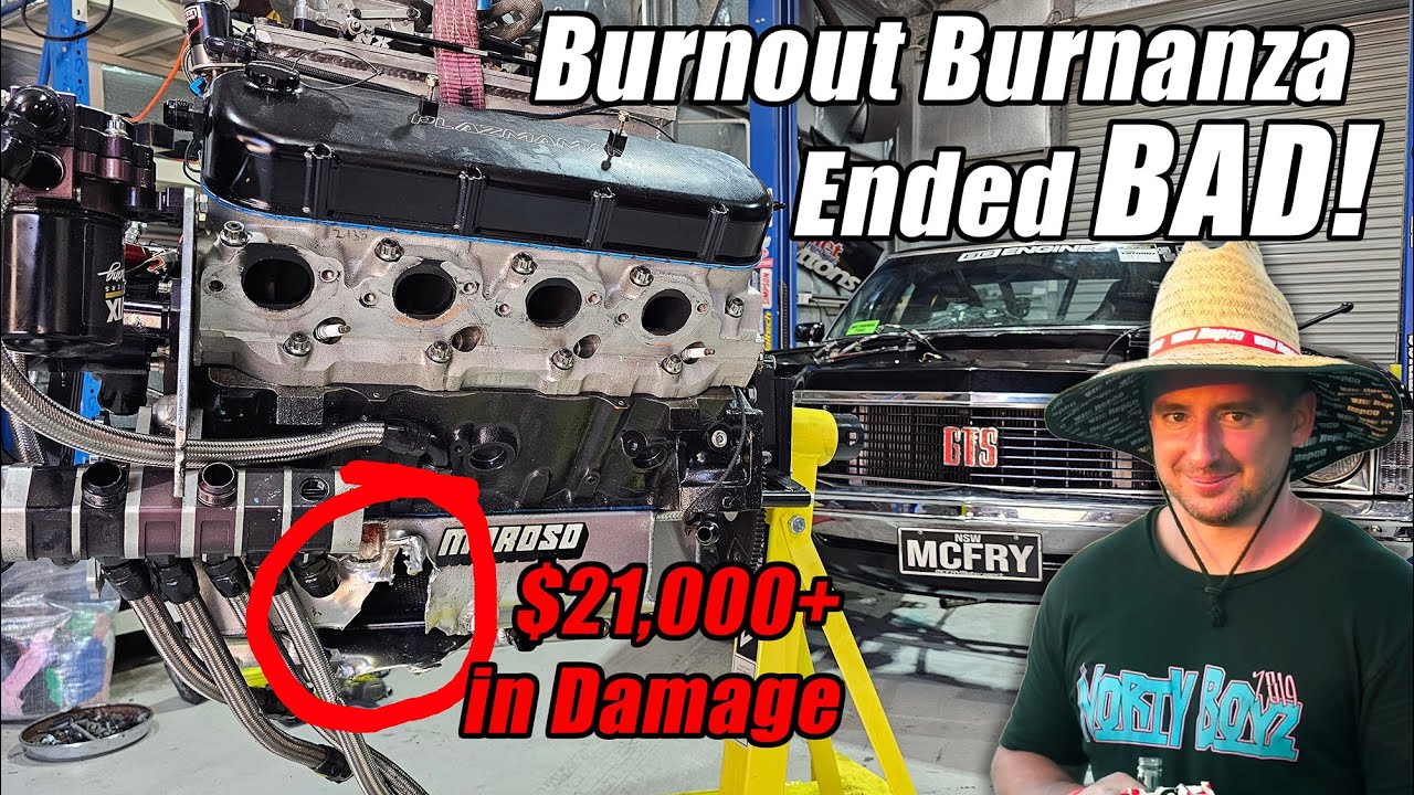 Burnout Burnanza Ended in Rods Out for the Big Block - YouTube
