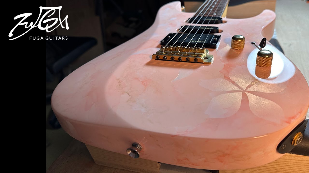 ギターモディファイ 大理石×桜 [FERNANDES SFR-512] - YouTube