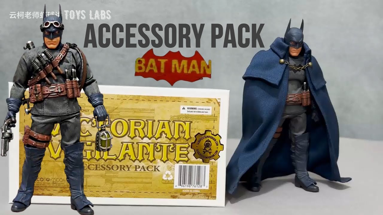 VICTORIAN ACCESSORY PACK SET IN HAND - MEZCO ONE:12 BATMAN GOTHAM