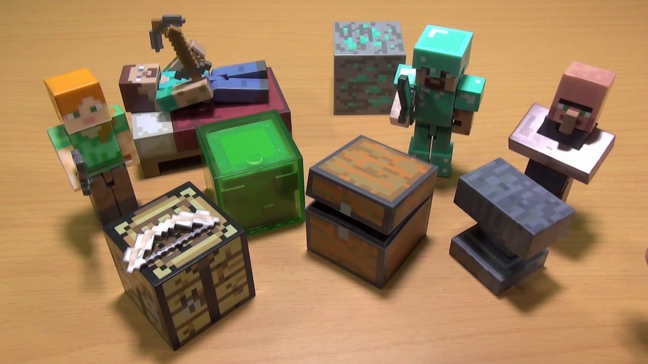 Minecraft action figures, 4 human types - YouTube