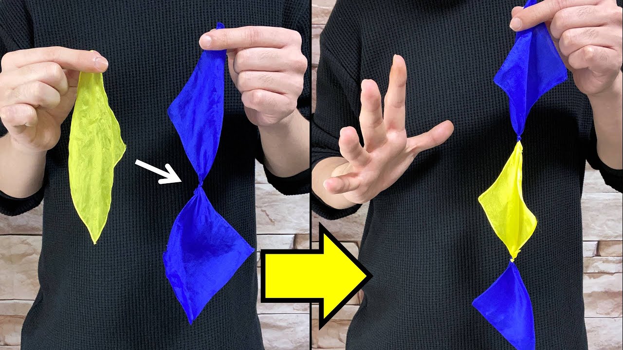 種明かし】ハンカチがボトルの中に！？瞬間移動マジック！（シルク