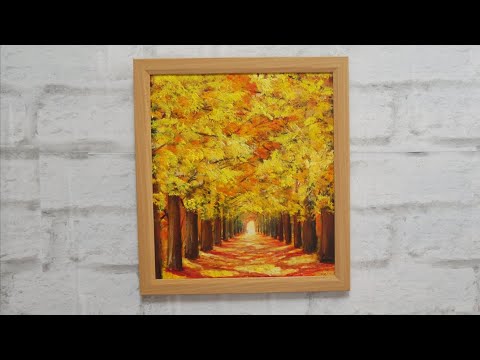 油絵】【銀杏並木】#油絵 #手書き #アート #絵画 #絵 #油彩画 #美術