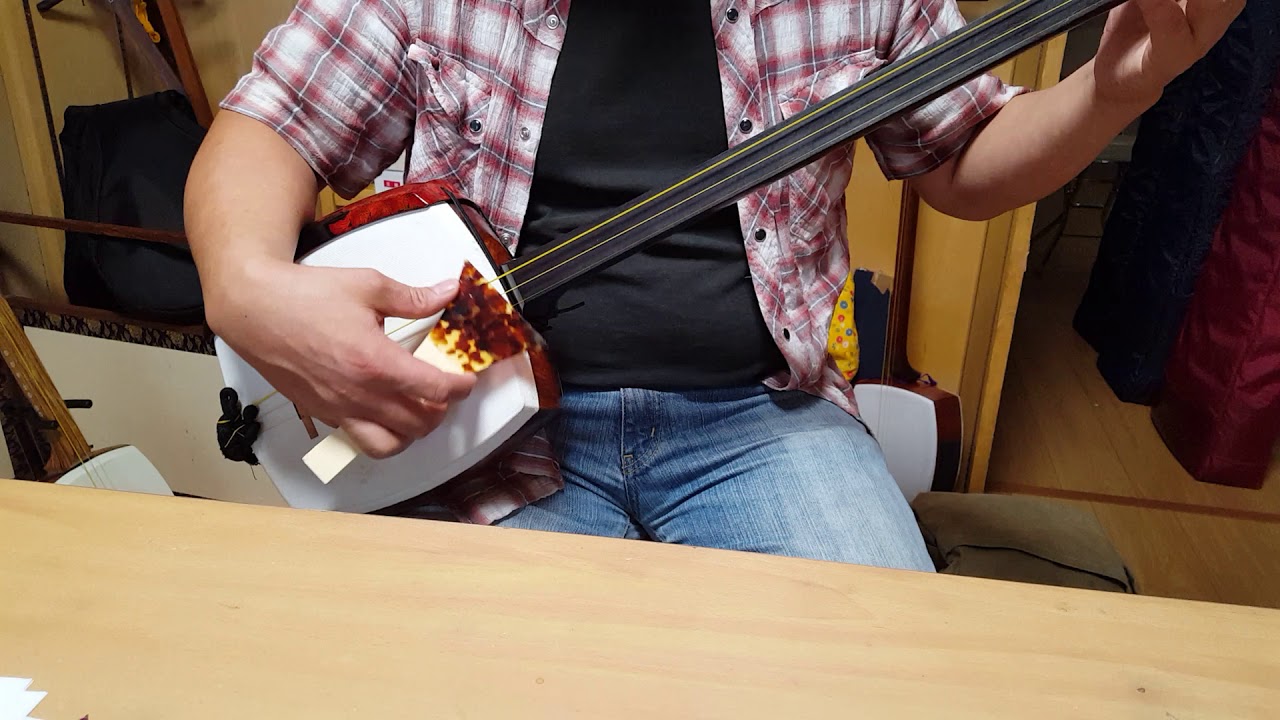 義太夫三味線の撥の打ち方 How to hit bachi in Gidayu - YouTube