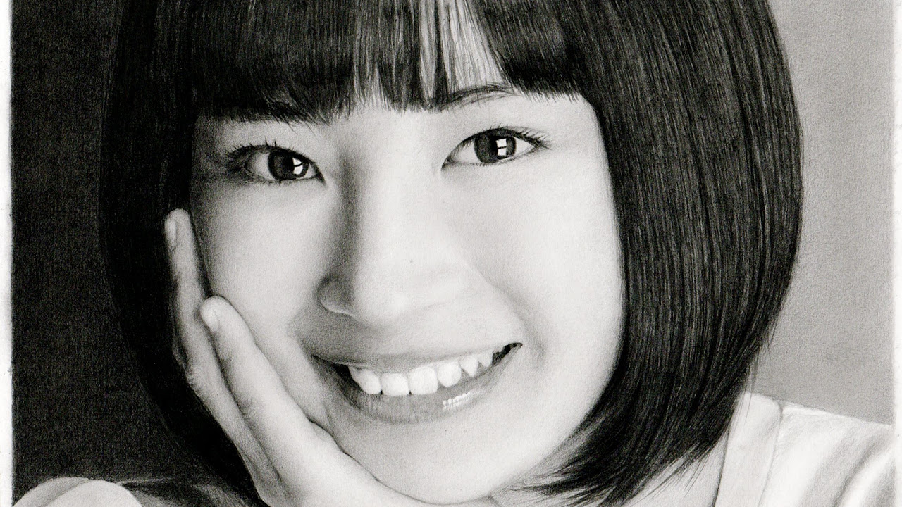 鉛筆画 広瀬すず 完成までの一部始終 動画 早送り / Pencil drawing