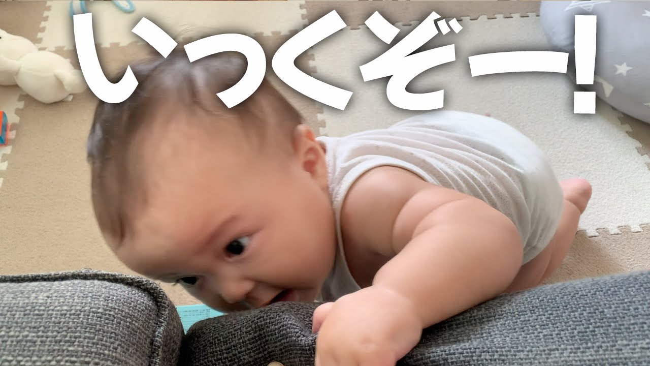 生後8ヶ月の赤ちゃん 〜つかまり立ちに成功した瞬間〜 The moment a