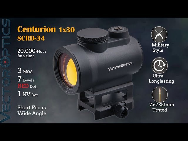 Vector Optics Centurion 1x30mm 3MOA Red Dot Sight 20,000 Hours