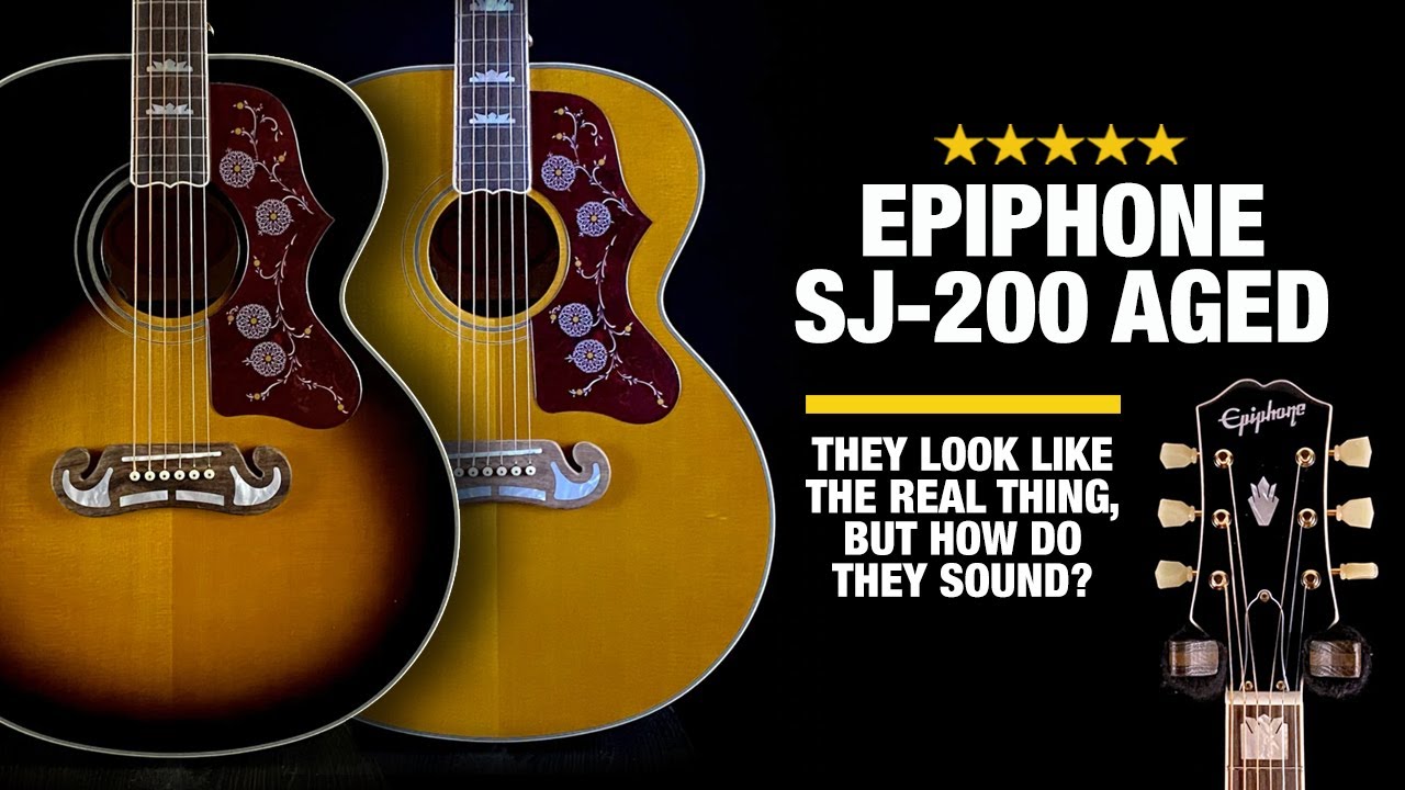 Epiphone J-200 Aged - they look good, but how do they sound? - YouTube