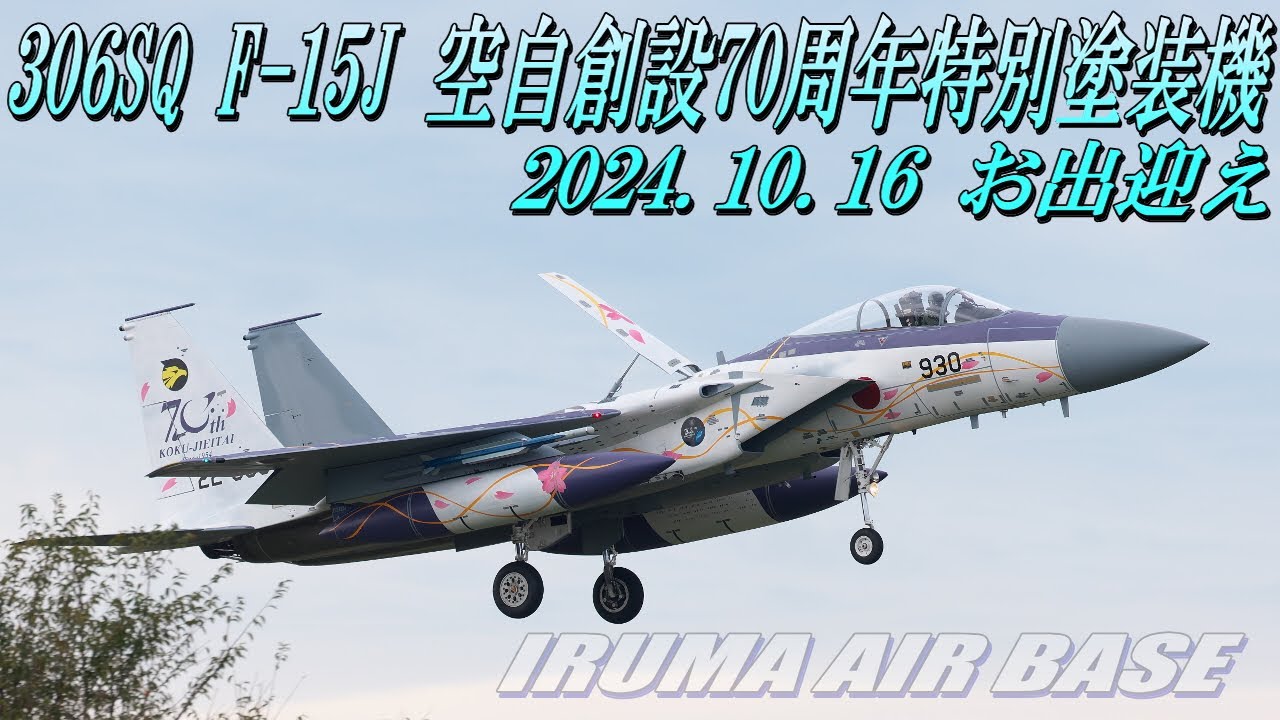 入間基地、F-1570周年記念特別塗装機をお出迎え】2024.10.16 - YouTube