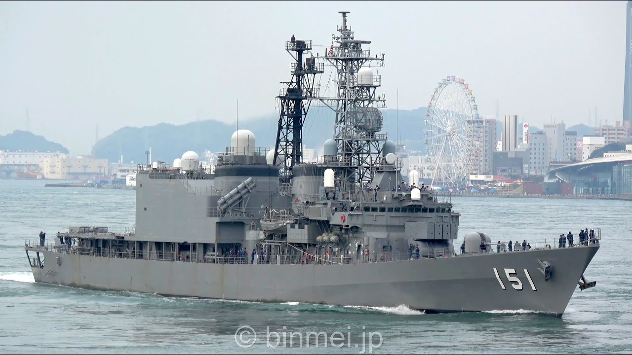 4K]海上自衛隊護衛艦あさぎり 関門東航 DD-151 JS ASAGIRI - JMSDF