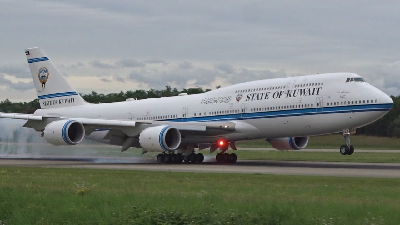 State of Kuwait Boeing 747-8(BBJ) 9K-GAA landing at Basel/BSL/LFSB