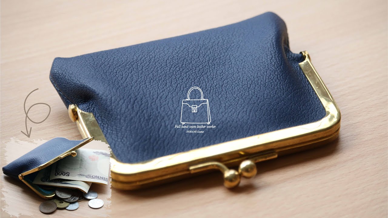 How to make Gamaguchi wallet / Leather craft / Free pattern / 179