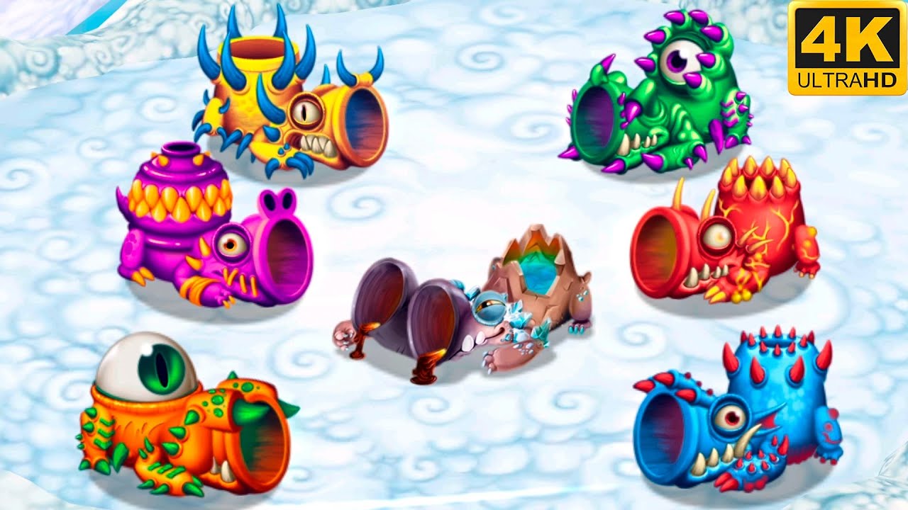 Prismatic Sneyser - all versions (My Singing Monsters: Dawn Of