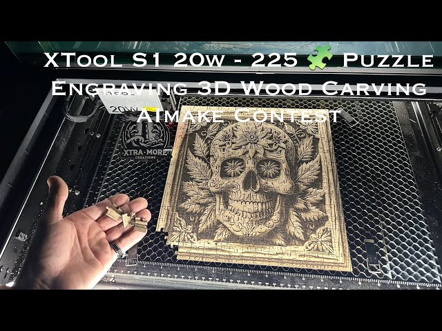 xTool S1 20w - 225 🧩 Puzzle 3D Wood Carving Engraving Image Made