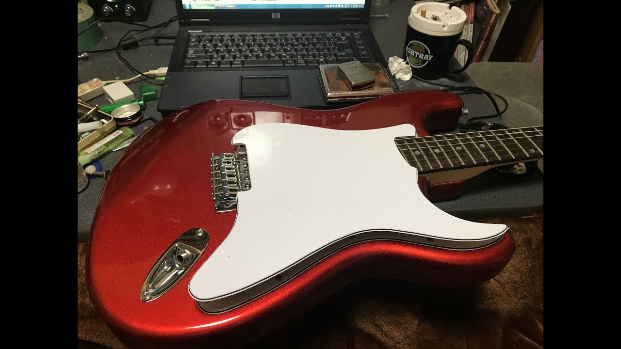 I converted a 2160 yen Stratocaster into an electric guitar