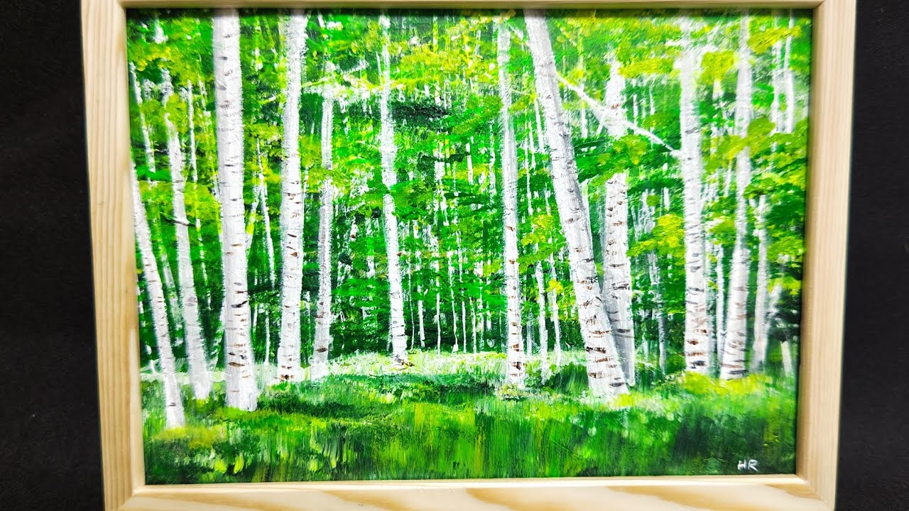 白樺の森】#油彩画 #芸術 #油絵 #絵 #アート #oilpainting #oil