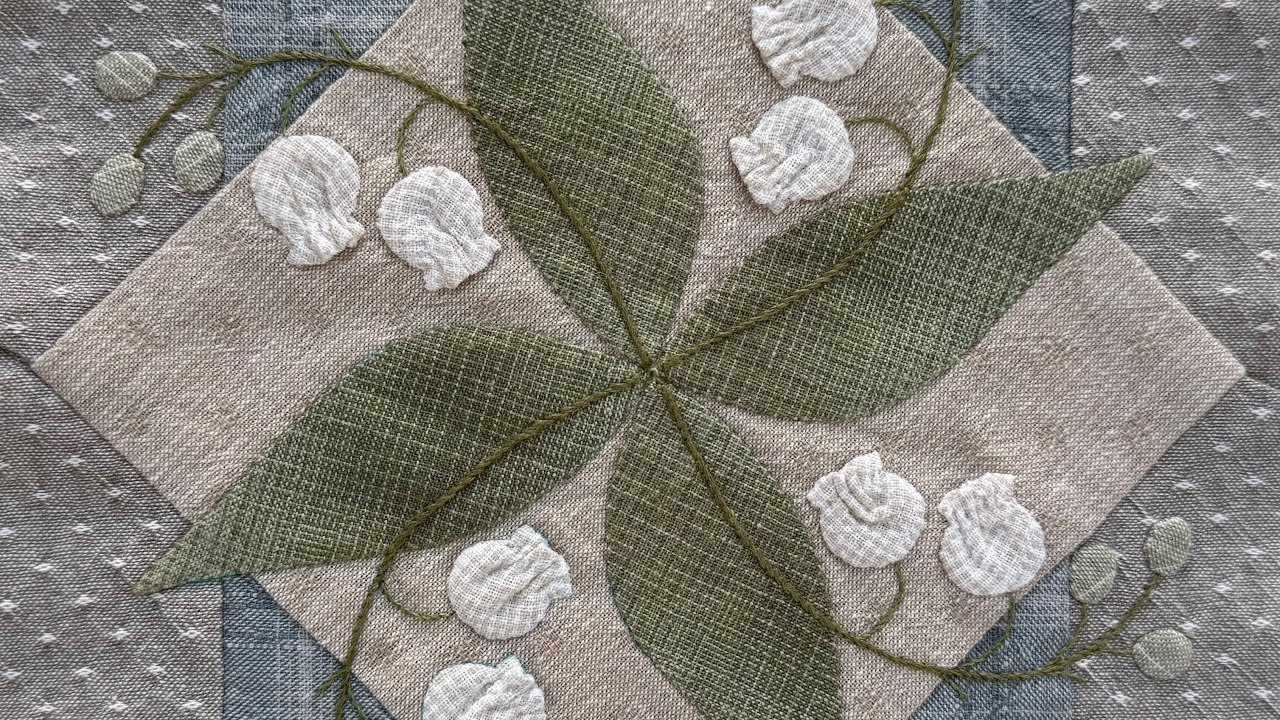 パッチワーク】立体アップリケで作るすずらんの花 3D Appliqué Lily of