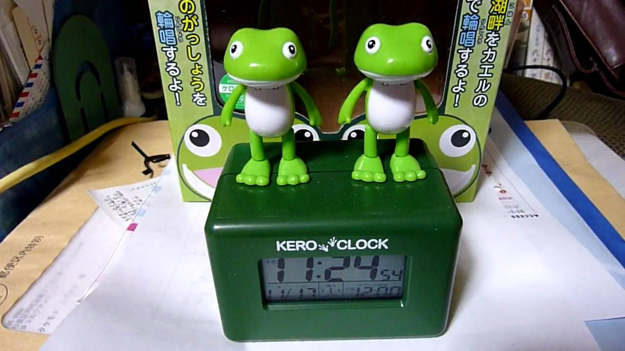リズム時計 目覚し時計 ケロクロック2 歌うカエル 静かな湖畔